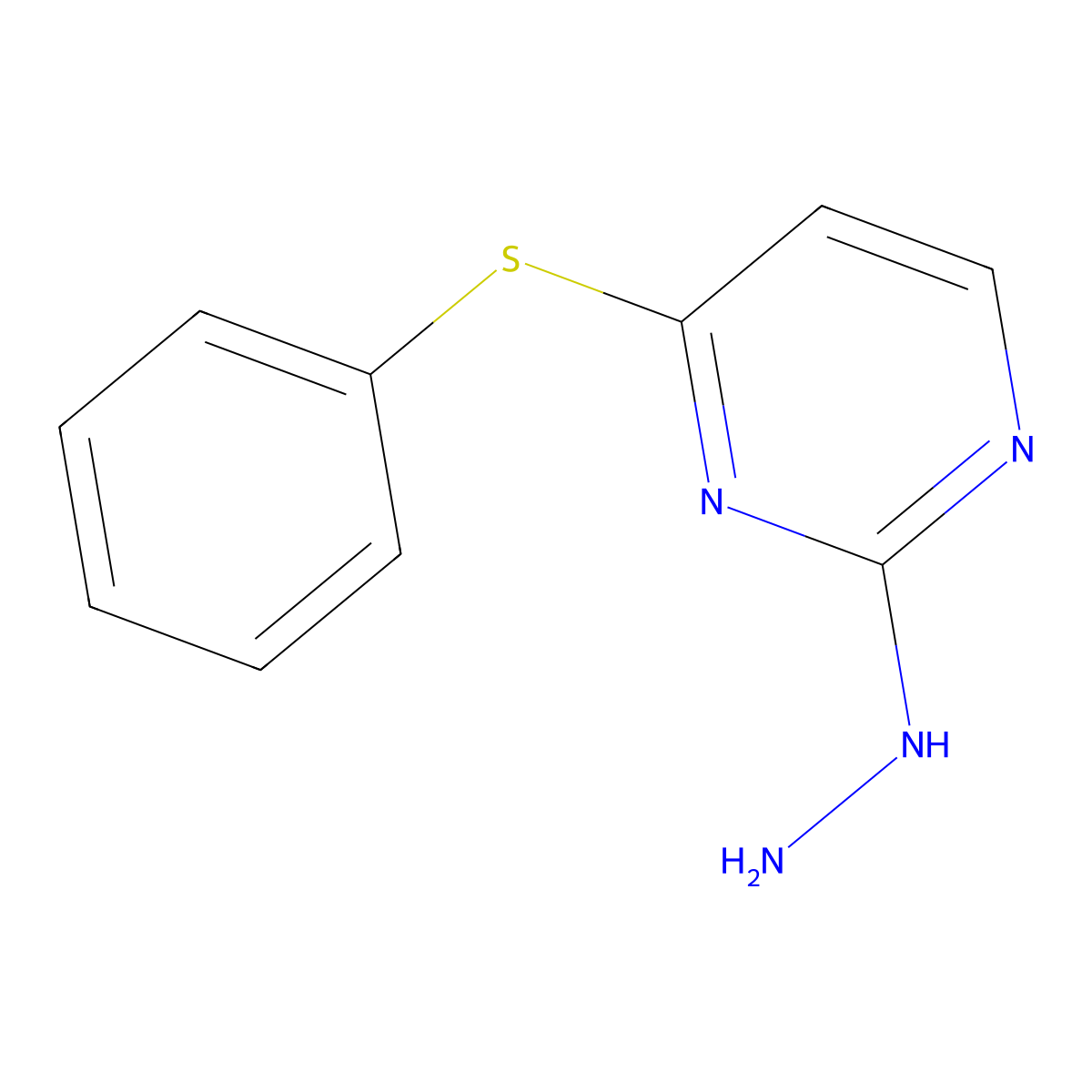 2-Hydrazinyl-4-(phenylsulfanyl)pyrimidine molecular structure, CAS 1518301-10-4