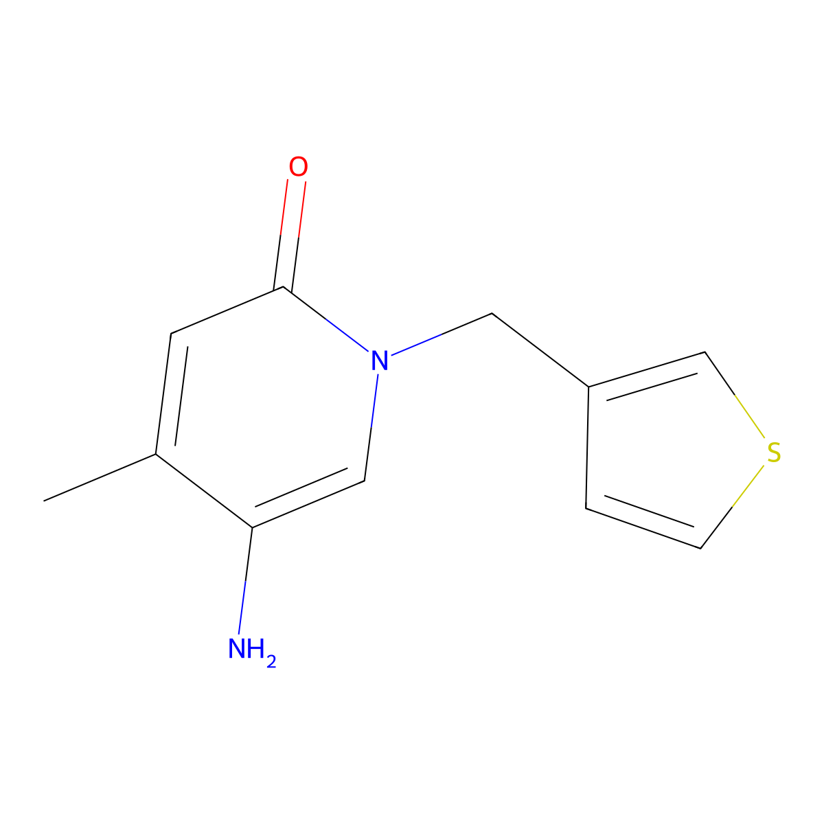 5-Amino-4-methyl-1-(thiophen-3-ylmethyl)pyridin-2(1h)-one molecular structure, CAS 1518347-09-5
