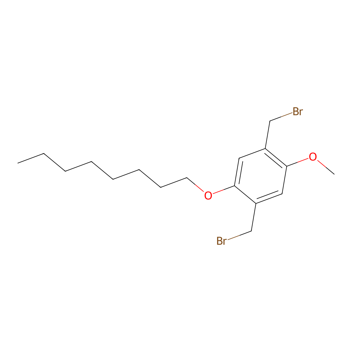 2,5-Bis(bromomethyl)-1-methoxy-4-octyloxybenzene molecular structure, CAS 151835-56-2