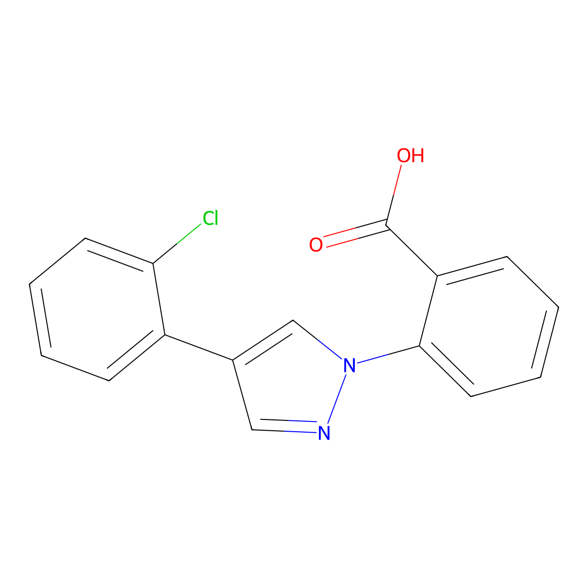 2-[4-(2-chlorophenyl)-1H-pyrazol-1-yl]benzoic acid molecular structure, CAS 1518356-25-6