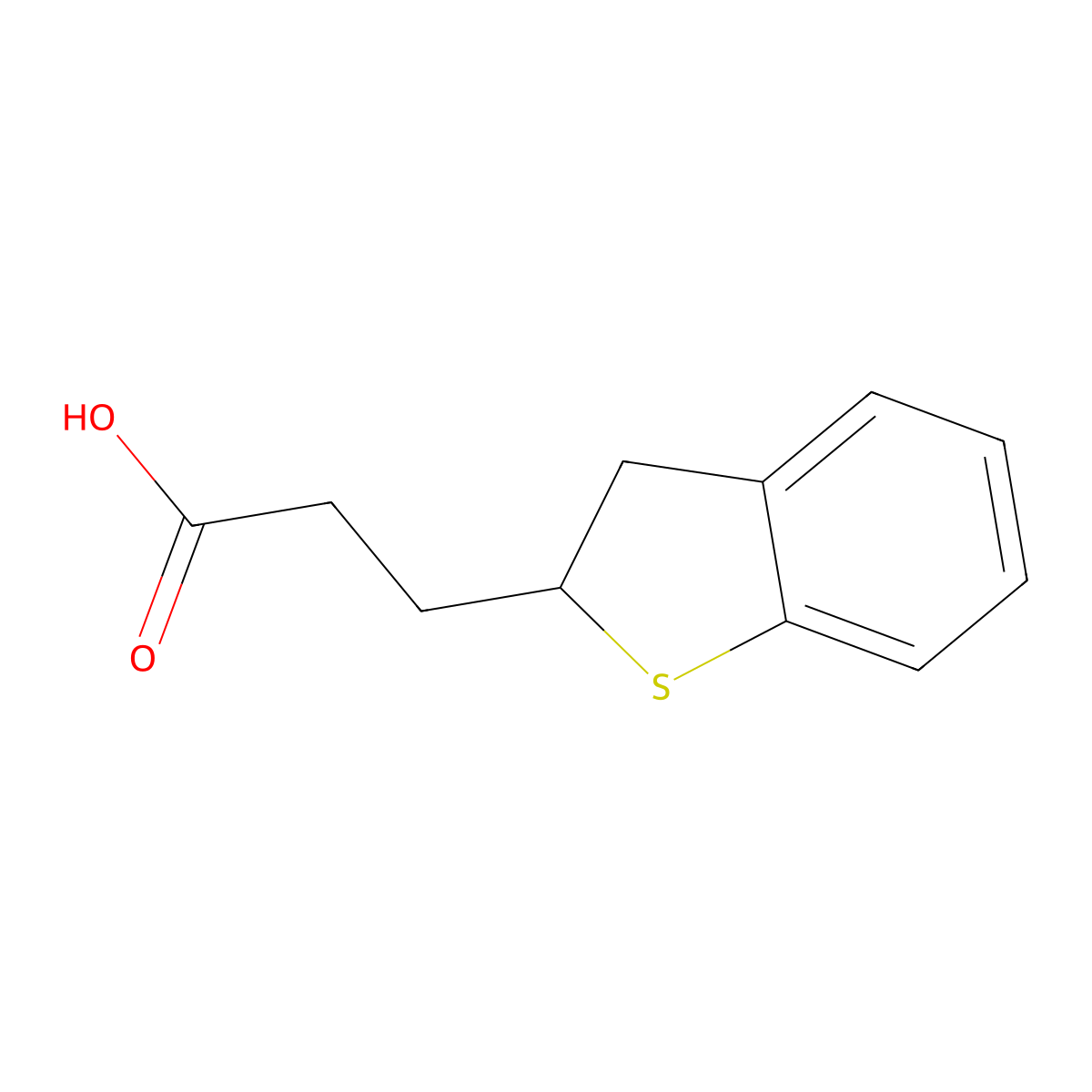 3-(2,3-Dihydro-1-benzothiophen-2-yl)propanoic acid molecular structure, CAS 1518360-38-7