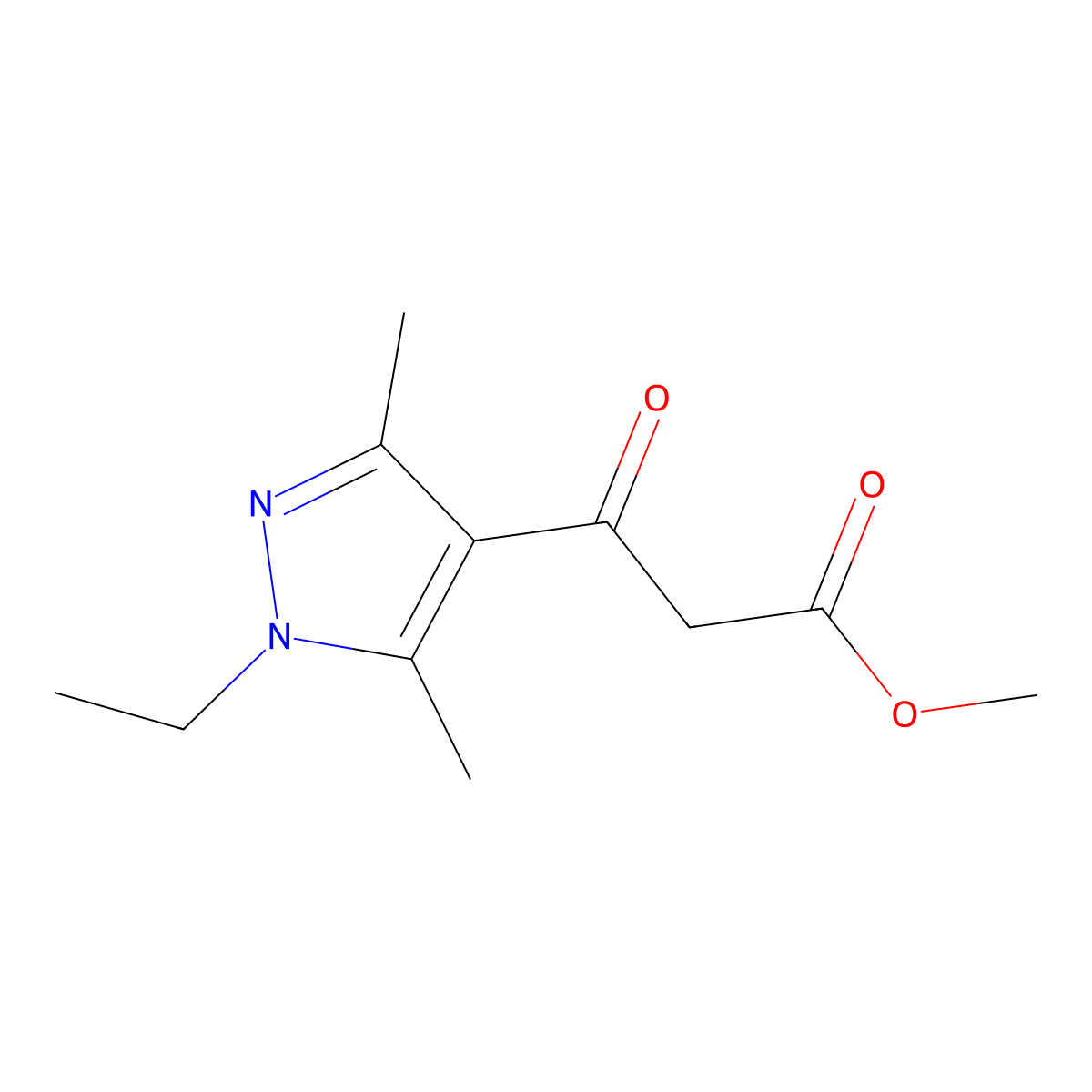 Methyl 3-(1-ethyl-3,5-dimethyl-1h-pyrazol-4-yl)-3-oxopropanoate molecular structure, CAS 1518361-09-5
