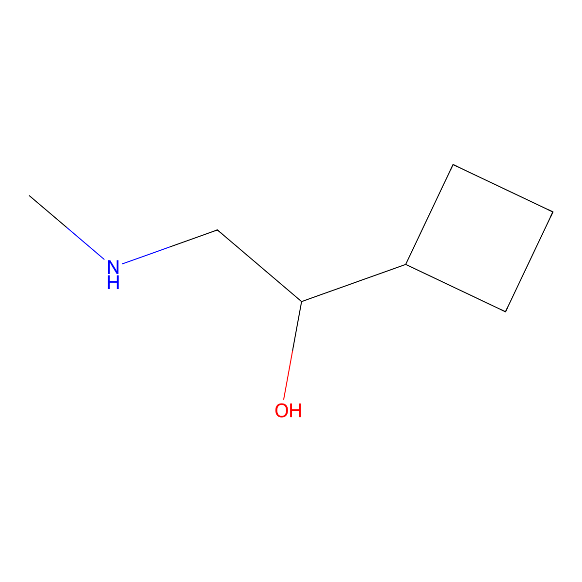 1-Cyclobutyl-2-(methylamino)ethan-1-ol molecular structure, CAS 1518363-77-3