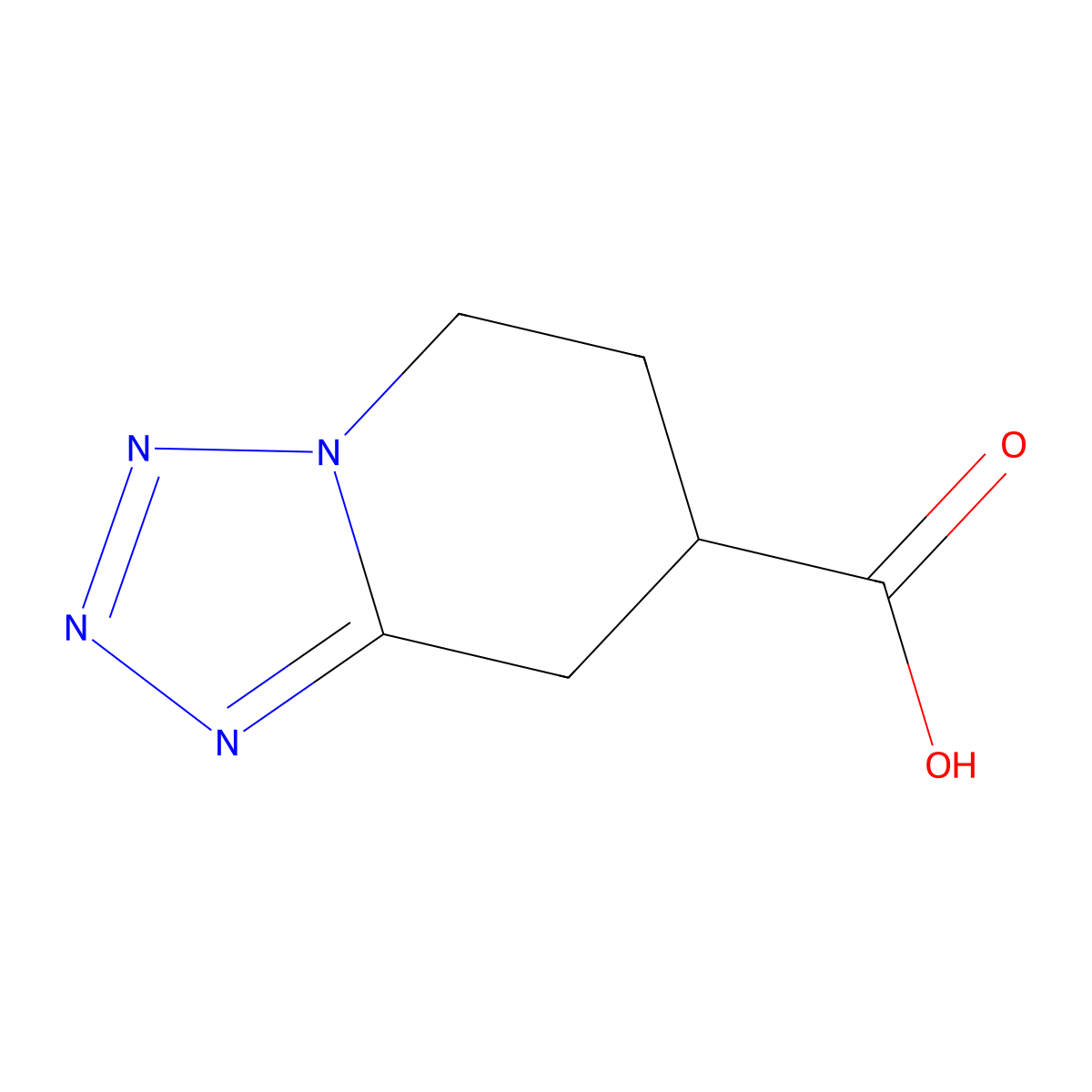 5H,6H,7H,8H-[1,2,3,4]tetrazolo[1,5-a]pyridine-7-carboxylic acid molecular structure, CAS 1518364-52-7
