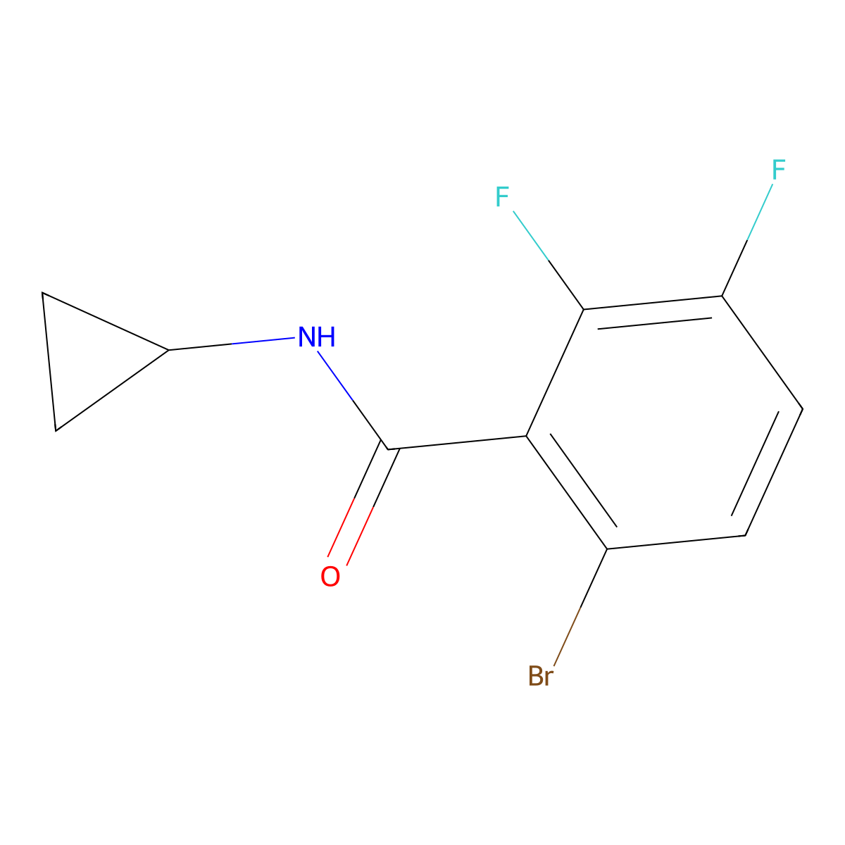 6-Bromo-N-cyclopropyl-2,3-difluorobenzamide molecular structure, CAS 1518369-96-4