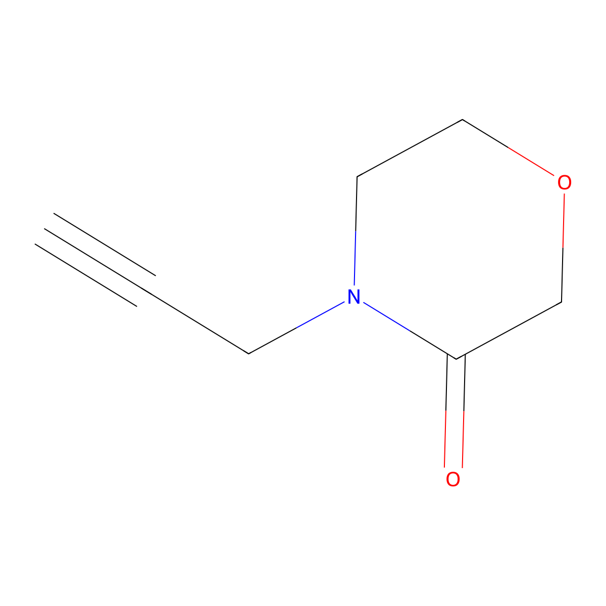 4-(Prop-2-yn-1-yl)morpholin-3-one molecular structure, CAS 1518377-73-5