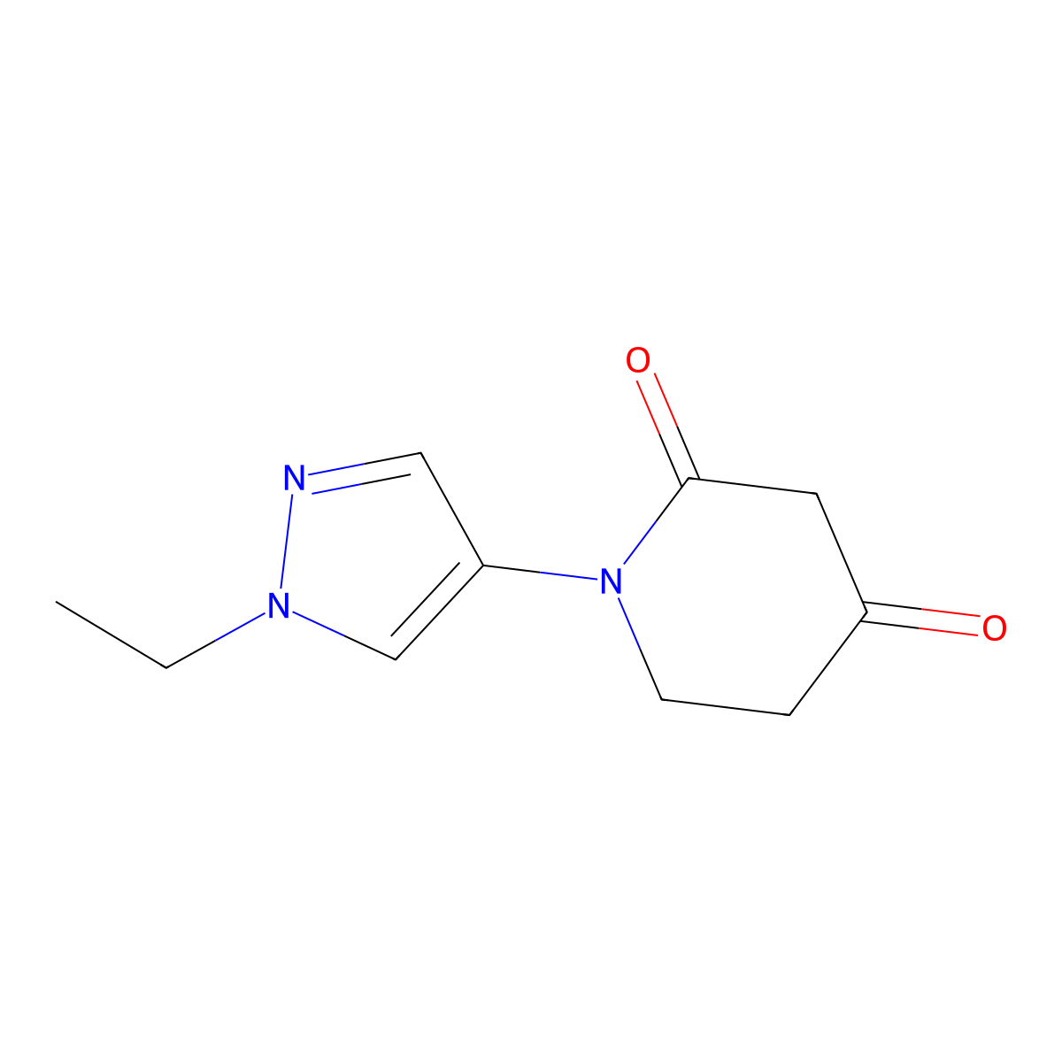 1-(1-ethyl-1H-pyrazol-4-yl)piperidine-2,4-dione molecular structure, CAS 1518380-24-9