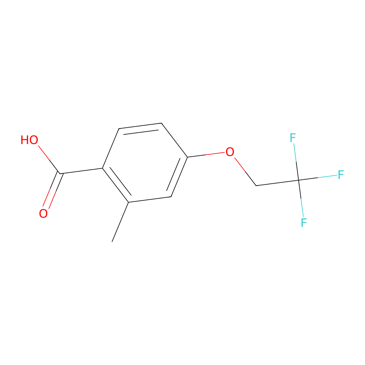 2-Methyl-4-(2,2,2-trifluoroethoxy)benzoic acid molecular structure, CAS 1518381-95-7