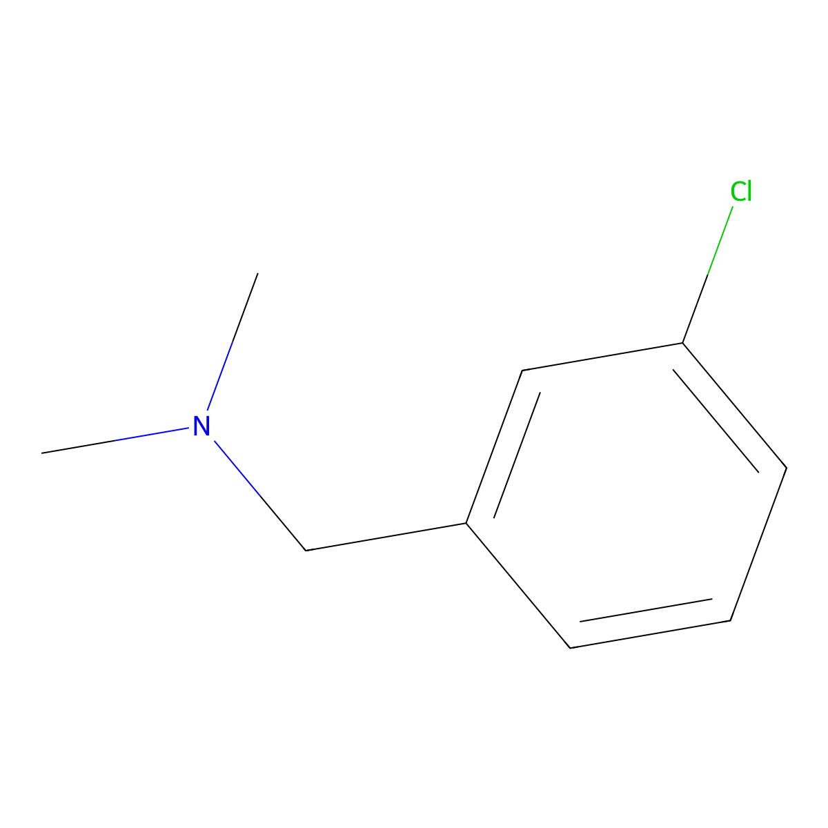 3-Chloro-N,N-dimethylbenzenemethanamine molecular structure, CAS 15184-97-1