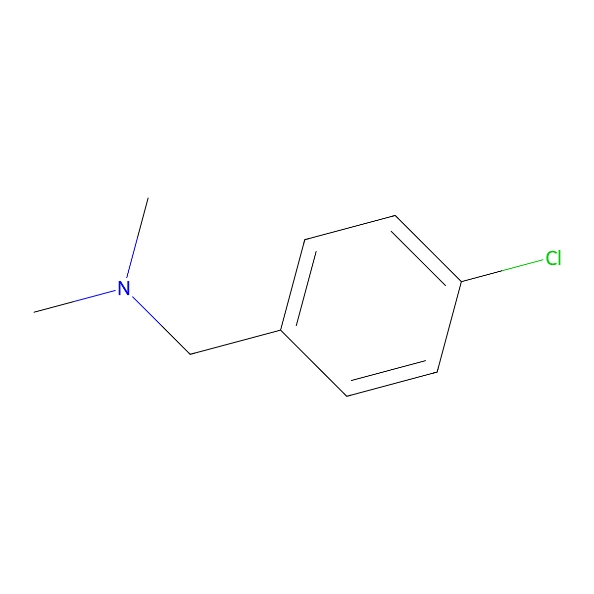 1-(4-chlorophenyl)-N,N-dimethylmethanamine molecular structure, CAS 15184-98-2