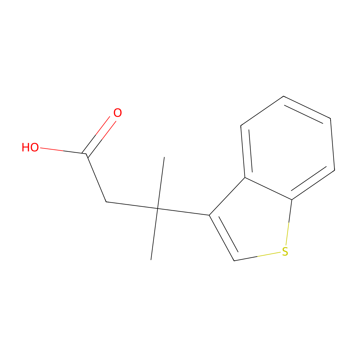 3-(Benzo[b]thiophen-3-yl)-3-methylbutanoic acid molecular structure, CAS 1518401-88-1