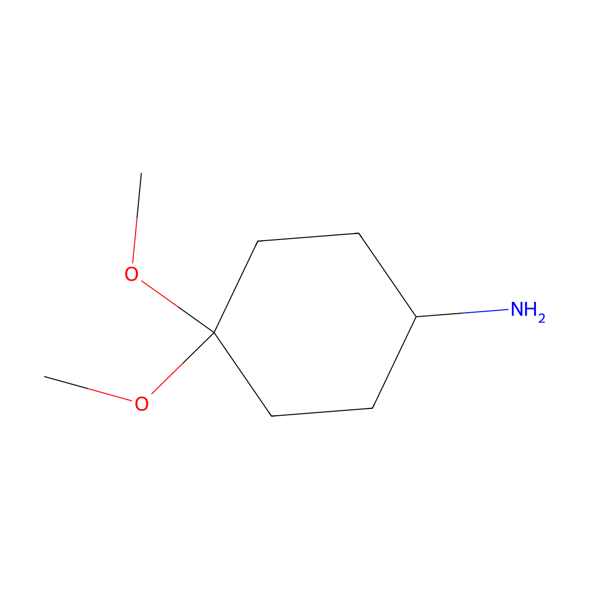 4,4-Dimethoxycyclohexan-1-amine molecular structure, CAS 1518406-04-6