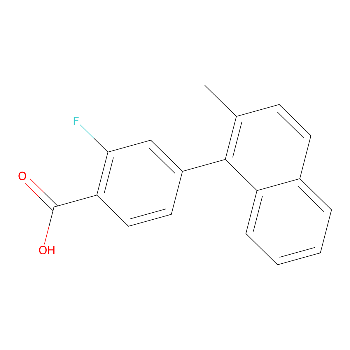 2-Fluoro-4-(2-methyl-1-naphthalenyl)benzoic acid molecular structure, CAS 1518408-75-7