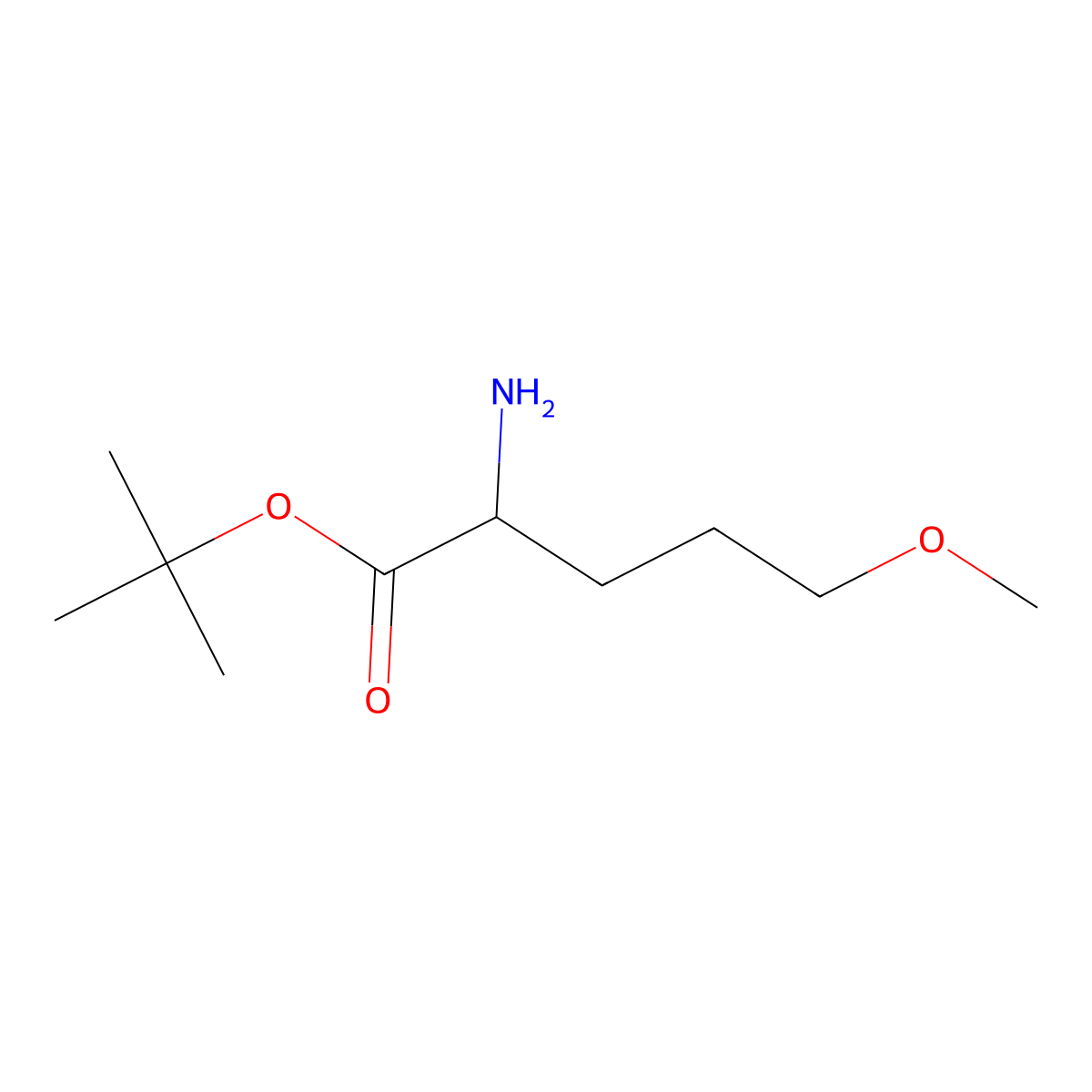 Tert-butyl 2-amino-5-methoxypentanoate molecular structure, CAS 1518409-75-0