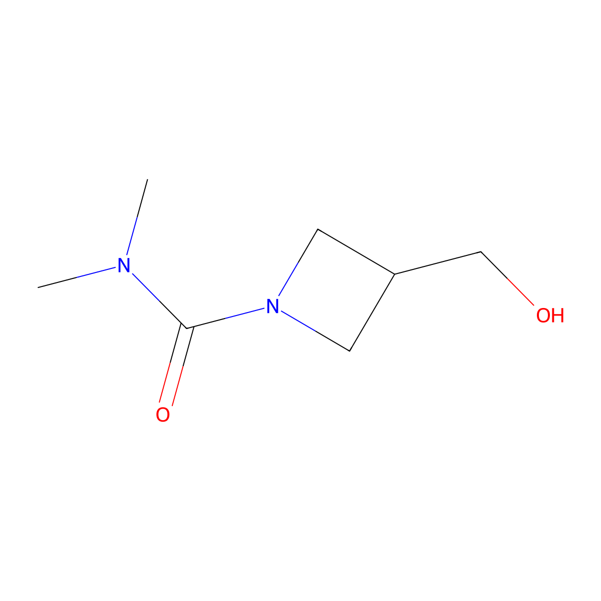 3-(hydroxymethyl)-N,N-dimethylazetidine-1-carboxamide molecular structure, CAS 1518423-52-3