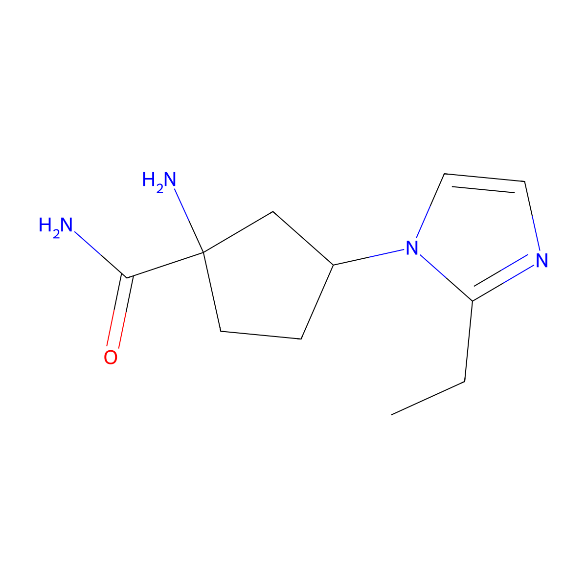 1-Amino-3-(2-ethyl-1h-imidazol-1-yl)cyclopentane-1-carboxamide molecular structure, CAS 1518427-43-4