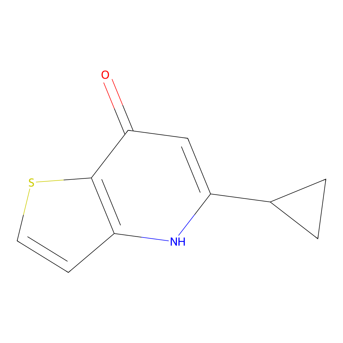 5-cyclopropyl-4H,7H-thieno[3,2-b]pyridin-7-one molecular structure, CAS 1518430-71-1