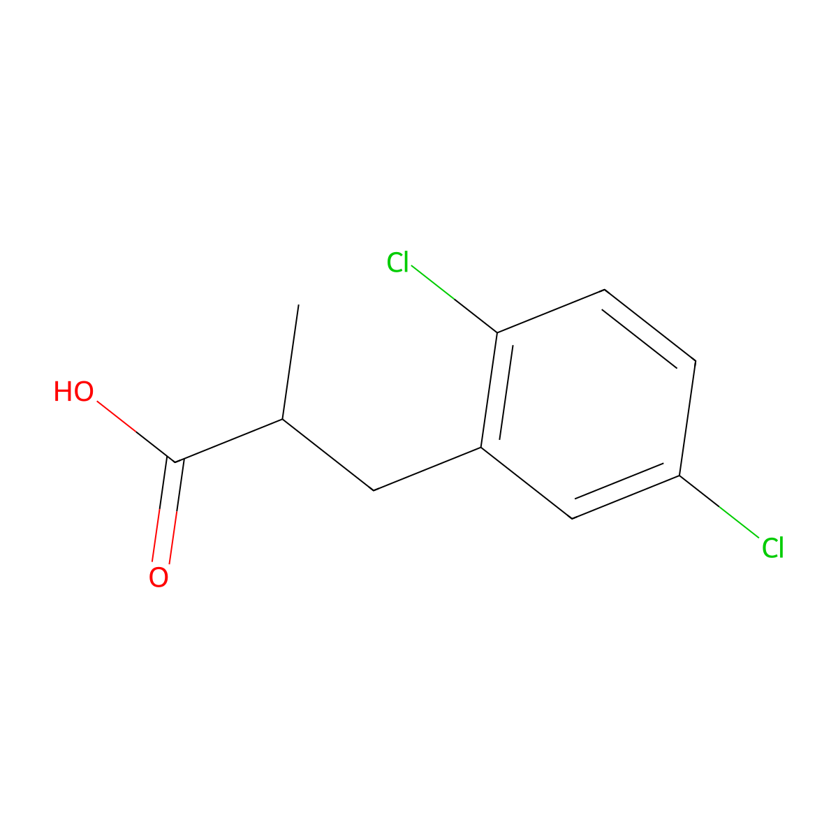3-(2,5-Dichlorophenyl)-2-methylpropanoic acid molecular structure, CAS 1518431-50-9