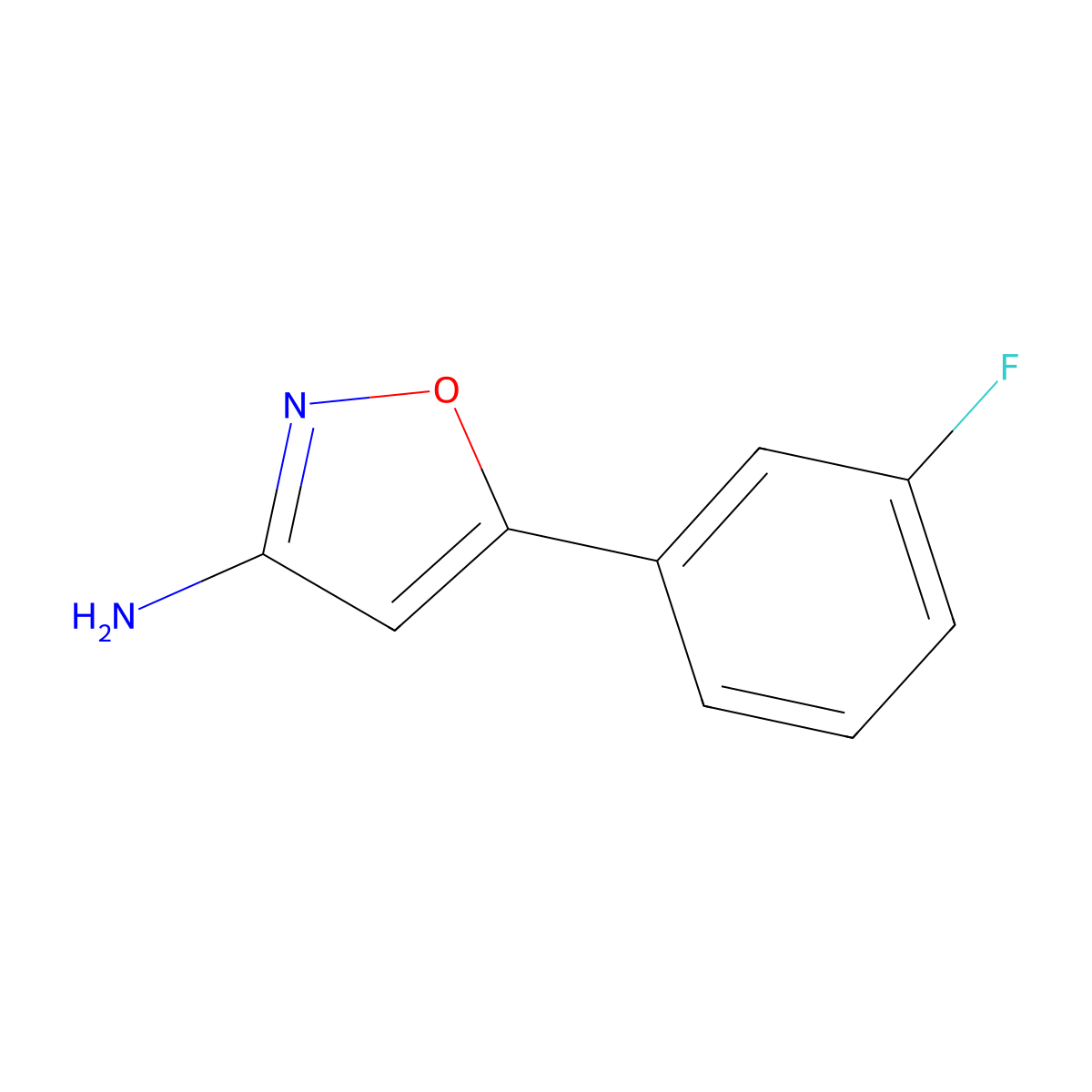5-(3-Fluorophenyl)-1,2-oxazol-3-amine molecular structure, CAS 1518436-05-9