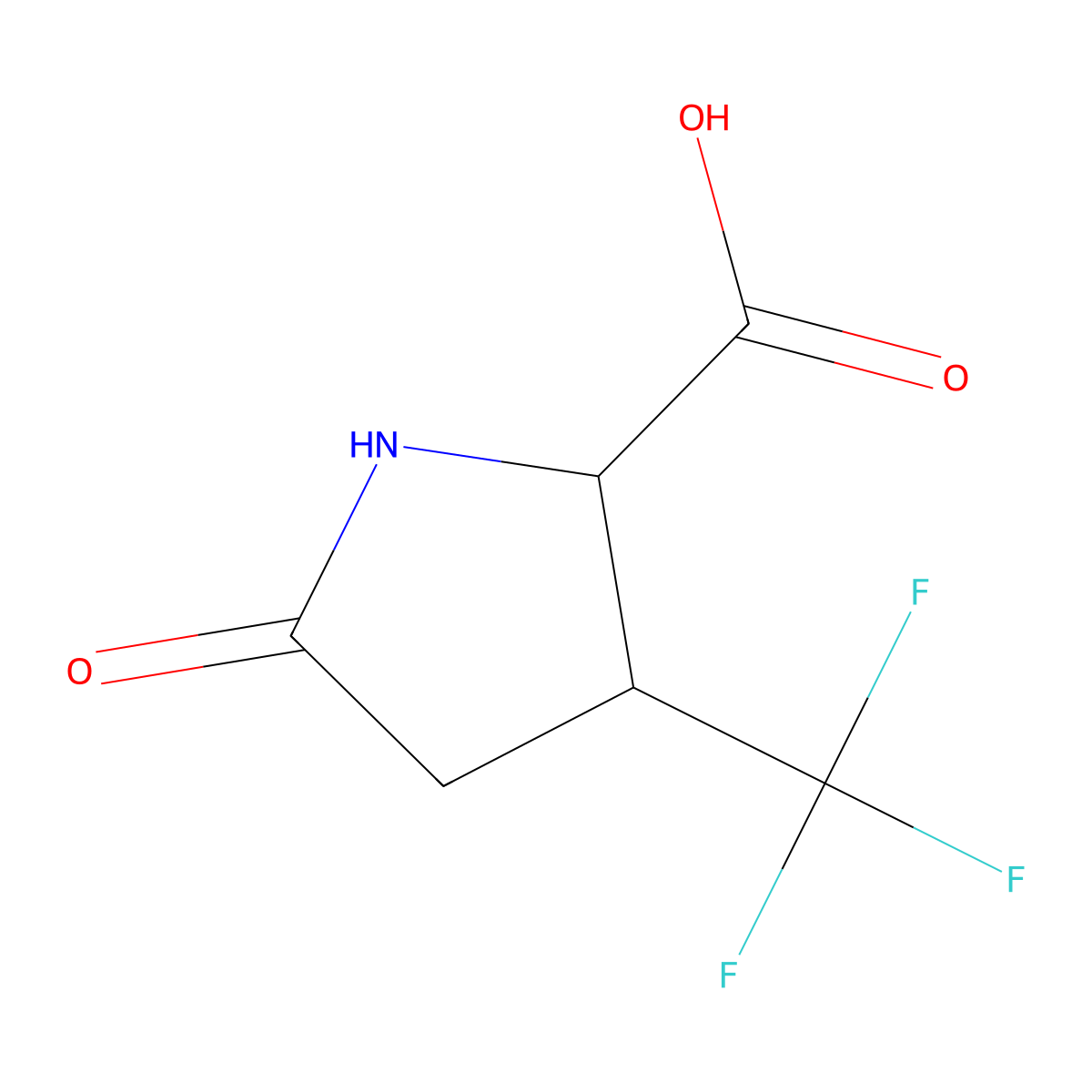 5-Oxo-3-(trifluoromethyl)pyrrolidine-2-carboxylic acid molecular structure, CAS 1518440-13-5
