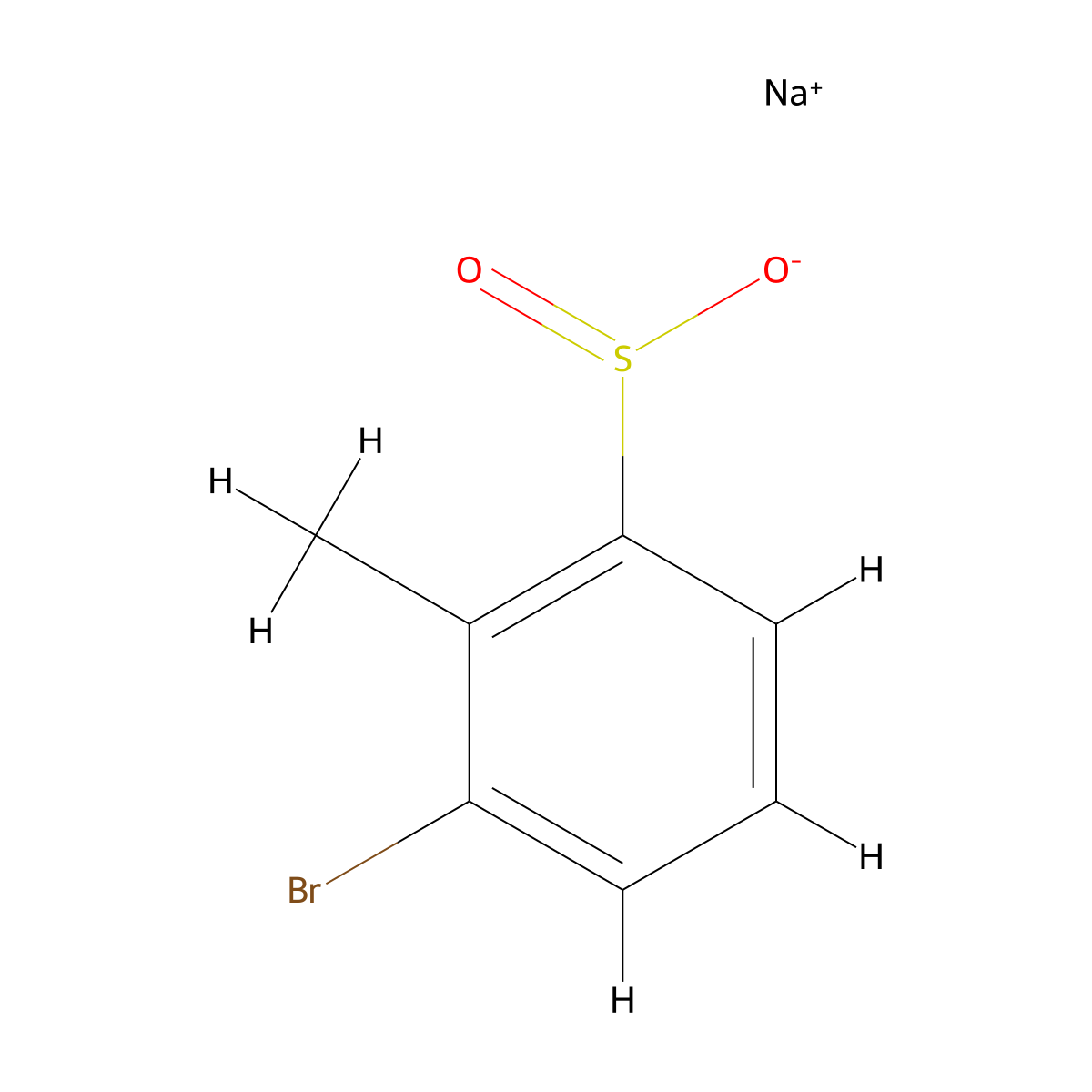 Sodium 3-bromo-2-methylbenzene-1-sulfinate molecular structure, CAS 1518459-10-3