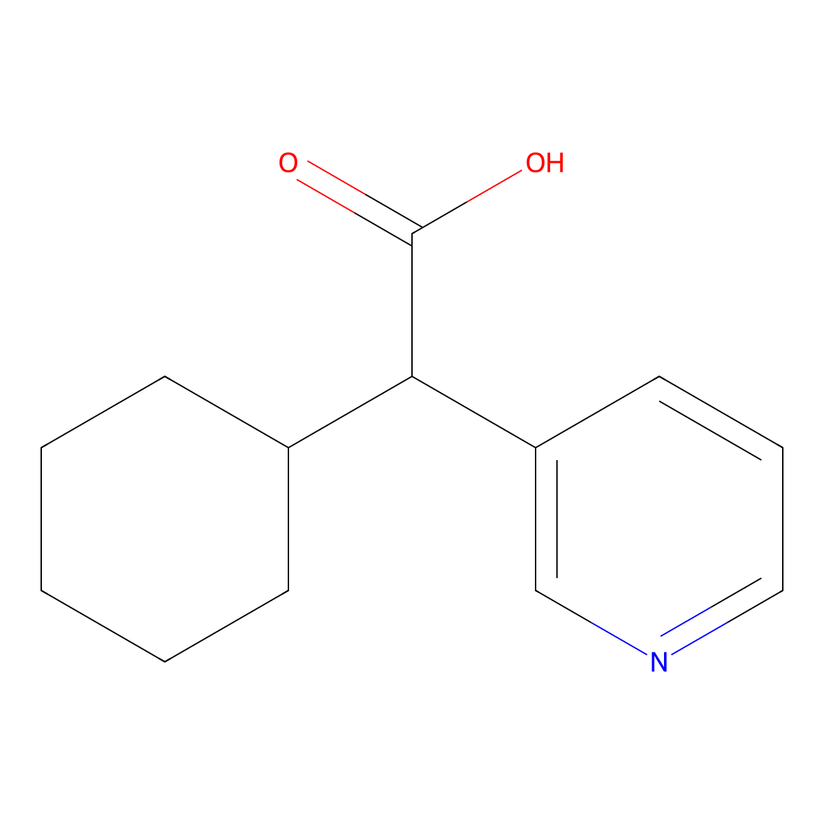 2-Cyclohexyl-2-(pyridin-3-yl)acetic acid molecular structure, CAS 1518459-54-5
