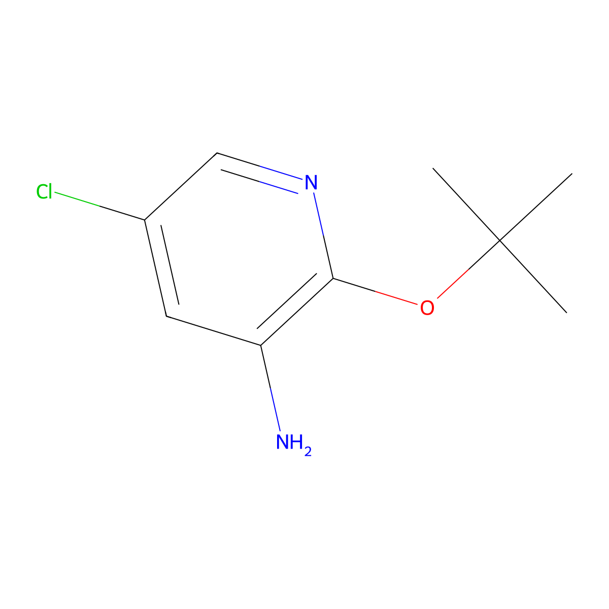 2-(Tert-butoxy)-5-chloropyridin-3-amine molecular structure, CAS 1518462-32-2