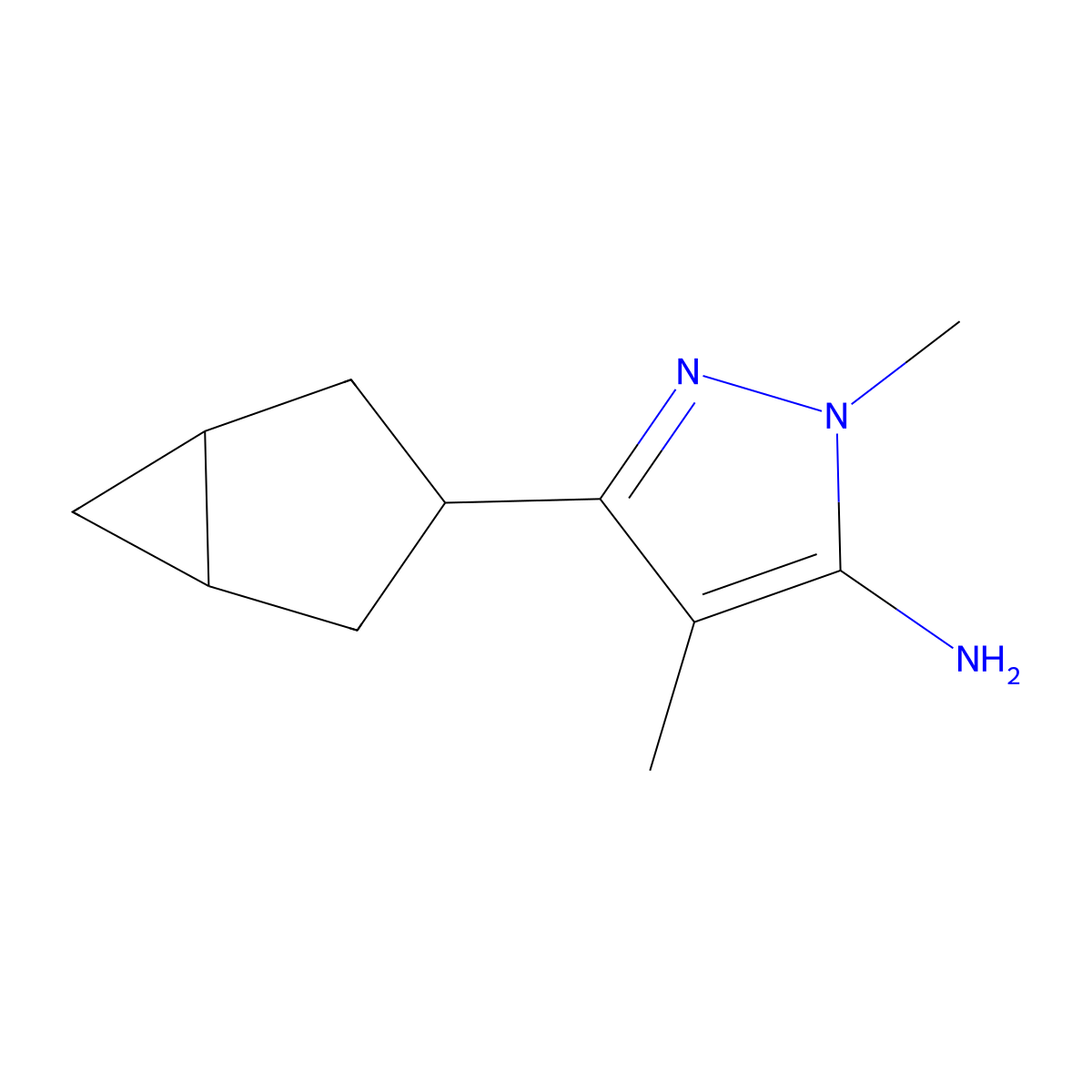 3-(Bicyclo[3.1.0]hexan-3-YL)-1,4-dimethyl-1H-pyrazol-5-amine molecular structure, CAS 1518465-45-6