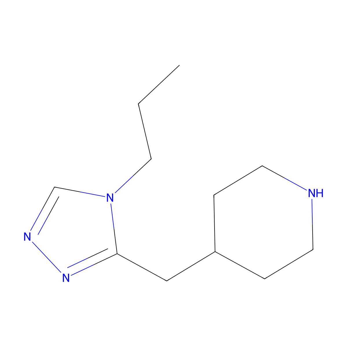 4-((4-propyl-4H-1,2,4-triazol-3-yl)methyl)piperidine molecular structure, CAS 1518469-26-5
