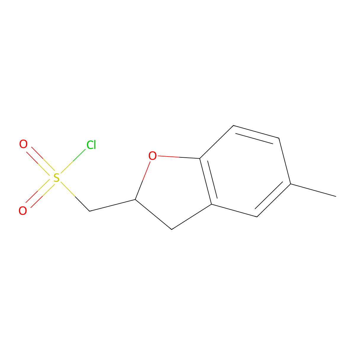 (5-Methyl-2,3-dihydro-1-benzofuran-2-yl)methanesulfonyl chloride molecular structure, CAS 1518493-95-2