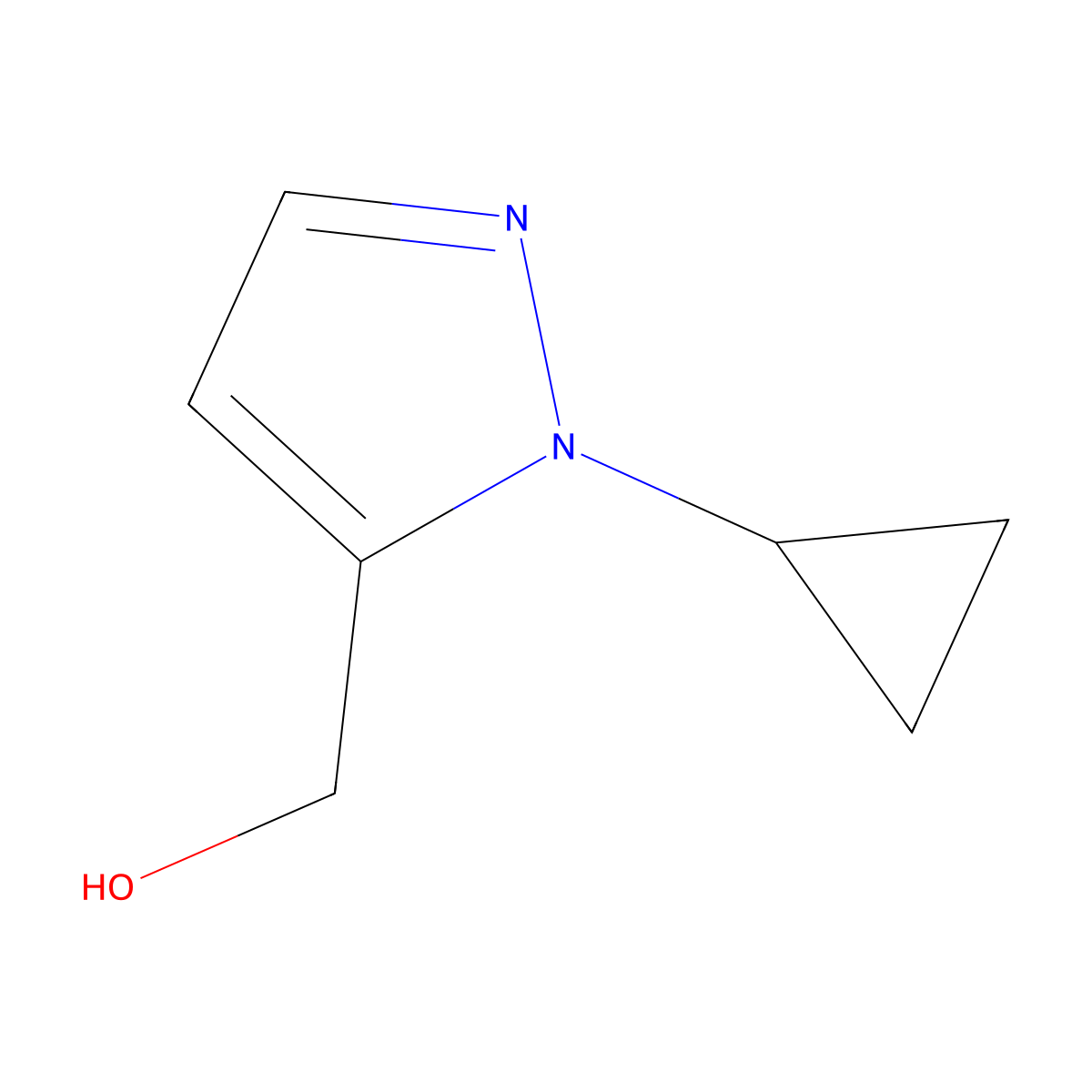 (1-cyclopropyl-1H-pyrazol-5-yl)methanol molecular structure, CAS 1518501-48-8