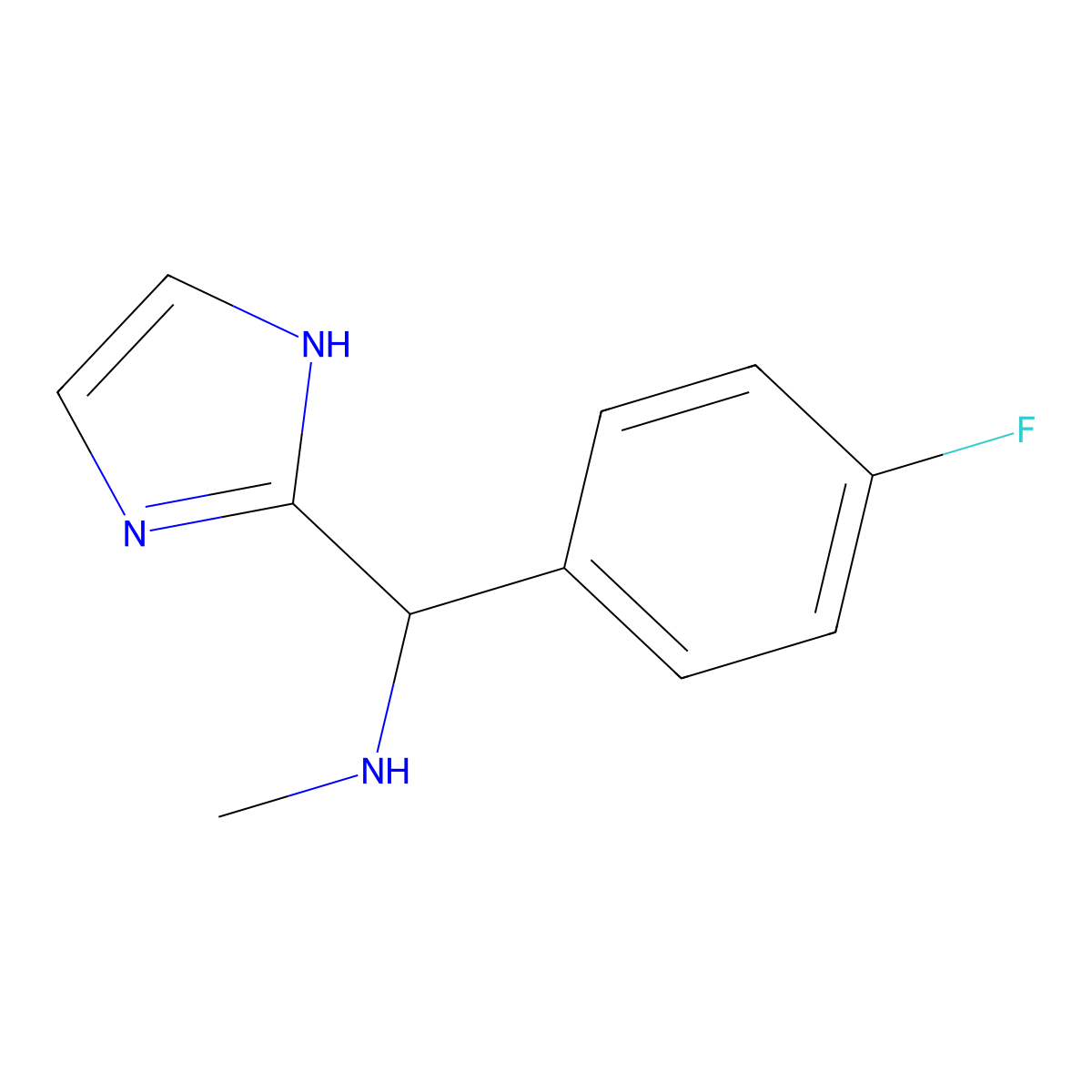 ((4-fluorophenyl)(1H-imidazol-2-yl)methyl)(methyl)amine molecular structure, CAS 1518527-67-7
