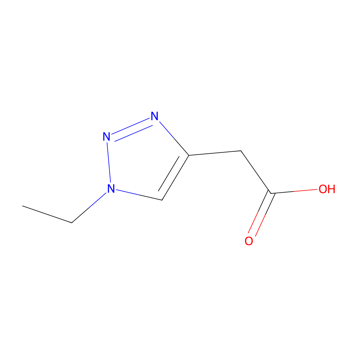 2-(1-ethyl-1H-1,2,3-triazol-4-yl)acetic acid molecular structure, CAS 1518530-31-8