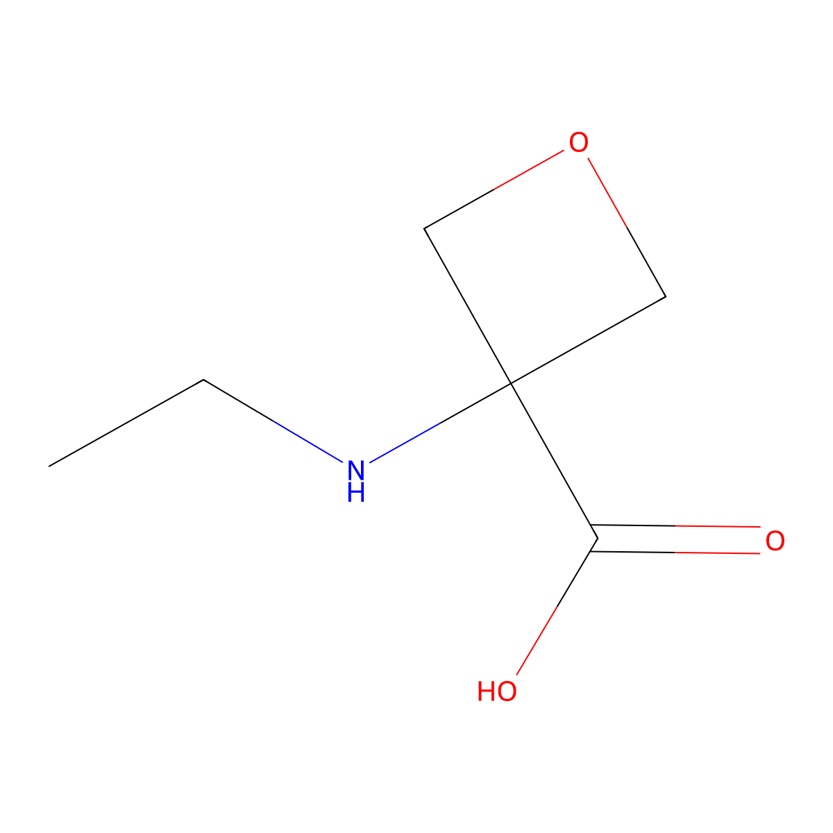 3-(Ethylamino)oxetane-3-carboxylic acid molecular structure, CAS 1518532-23-4