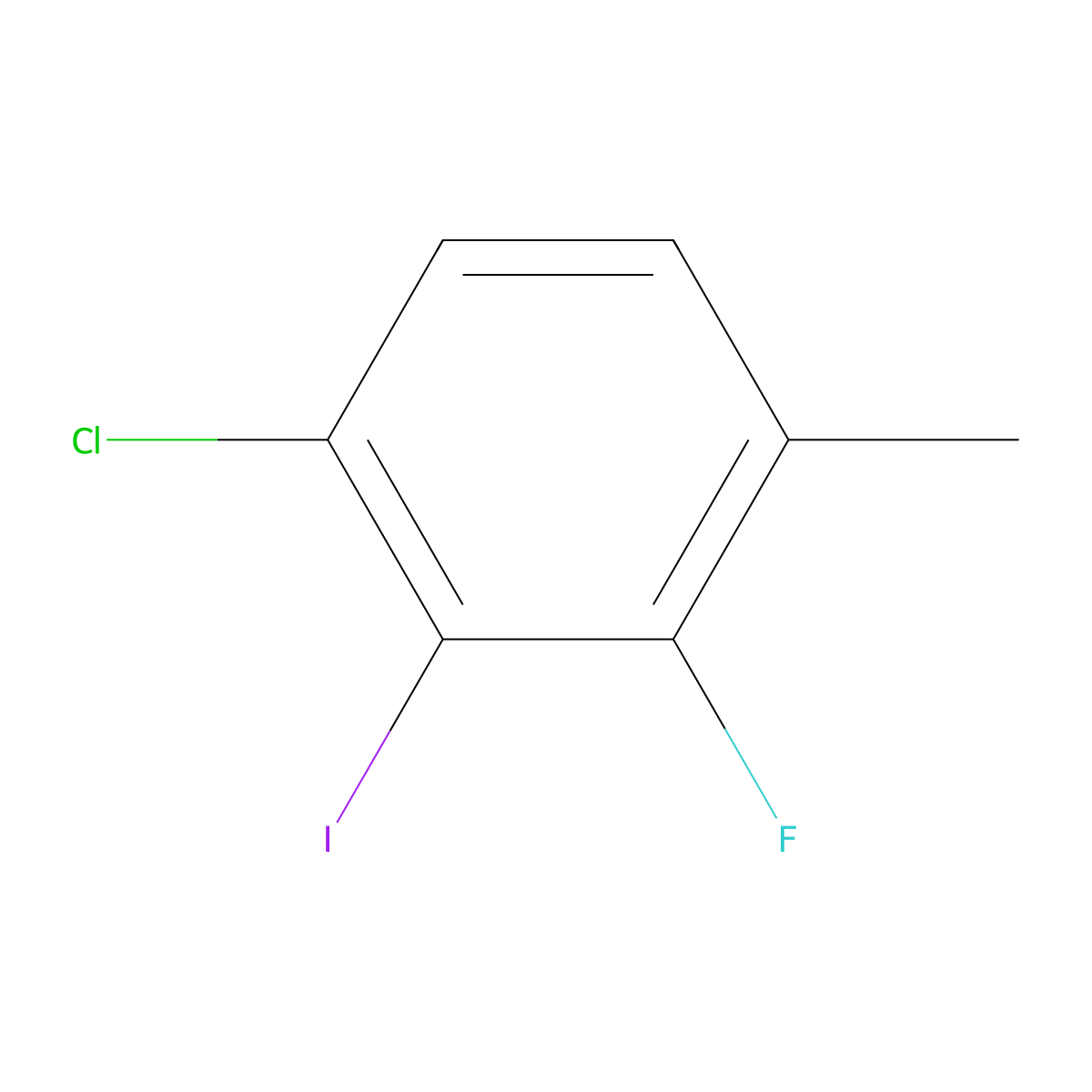 1-Chloro-3-fluoro-2-iodo-4-methylbenzene molecular structure, CAS 1518545-60-2