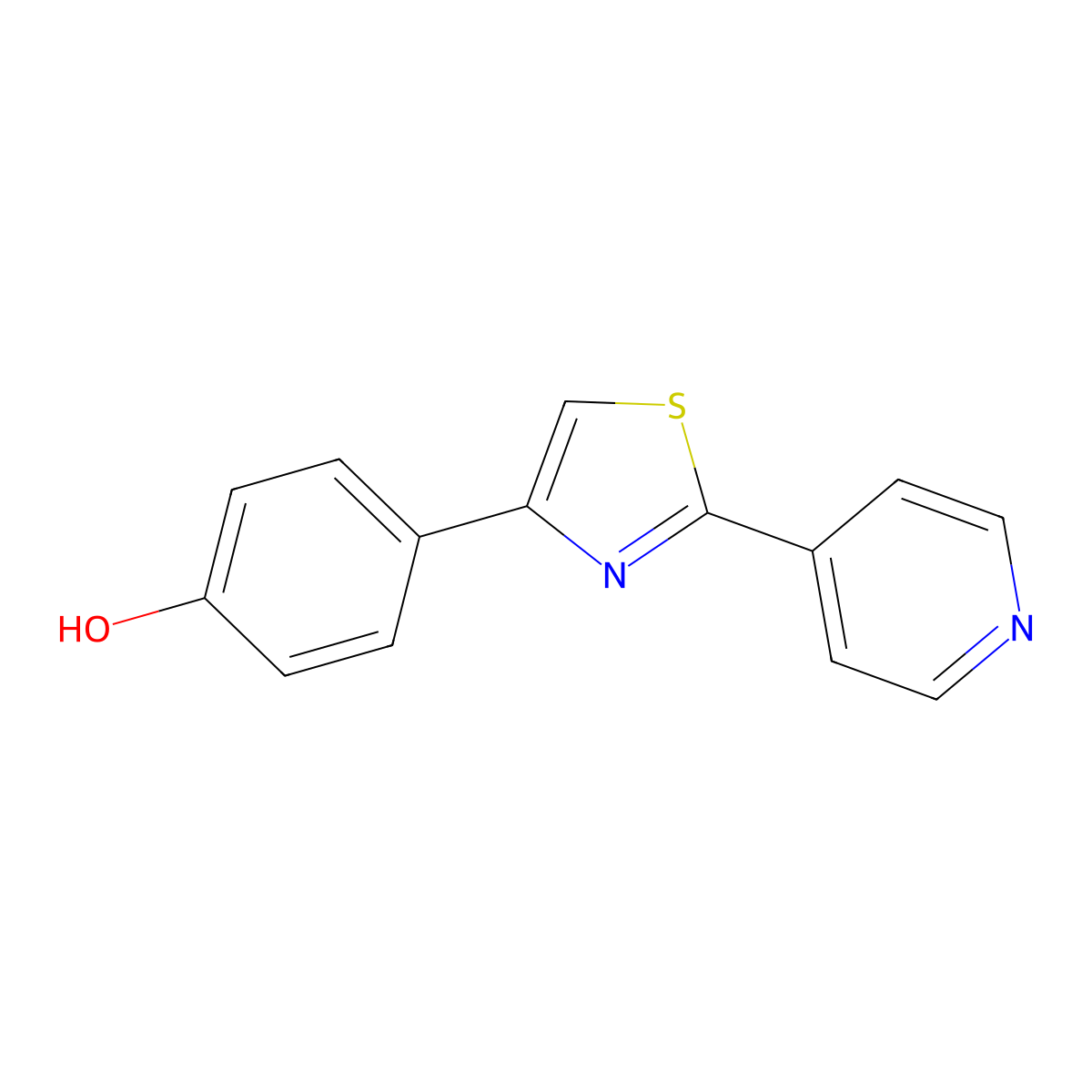 4-(2-(Pyridin-4-yl)thiazol-4-yl)phenol molecular structure, CAS 1518549-00-2