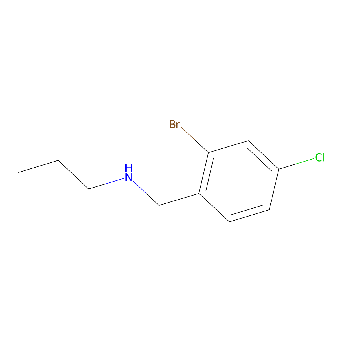 [(2-Bromo-4-chlorophenyl)methyl](propyl)amine molecular structure, CAS 1518555-13-9