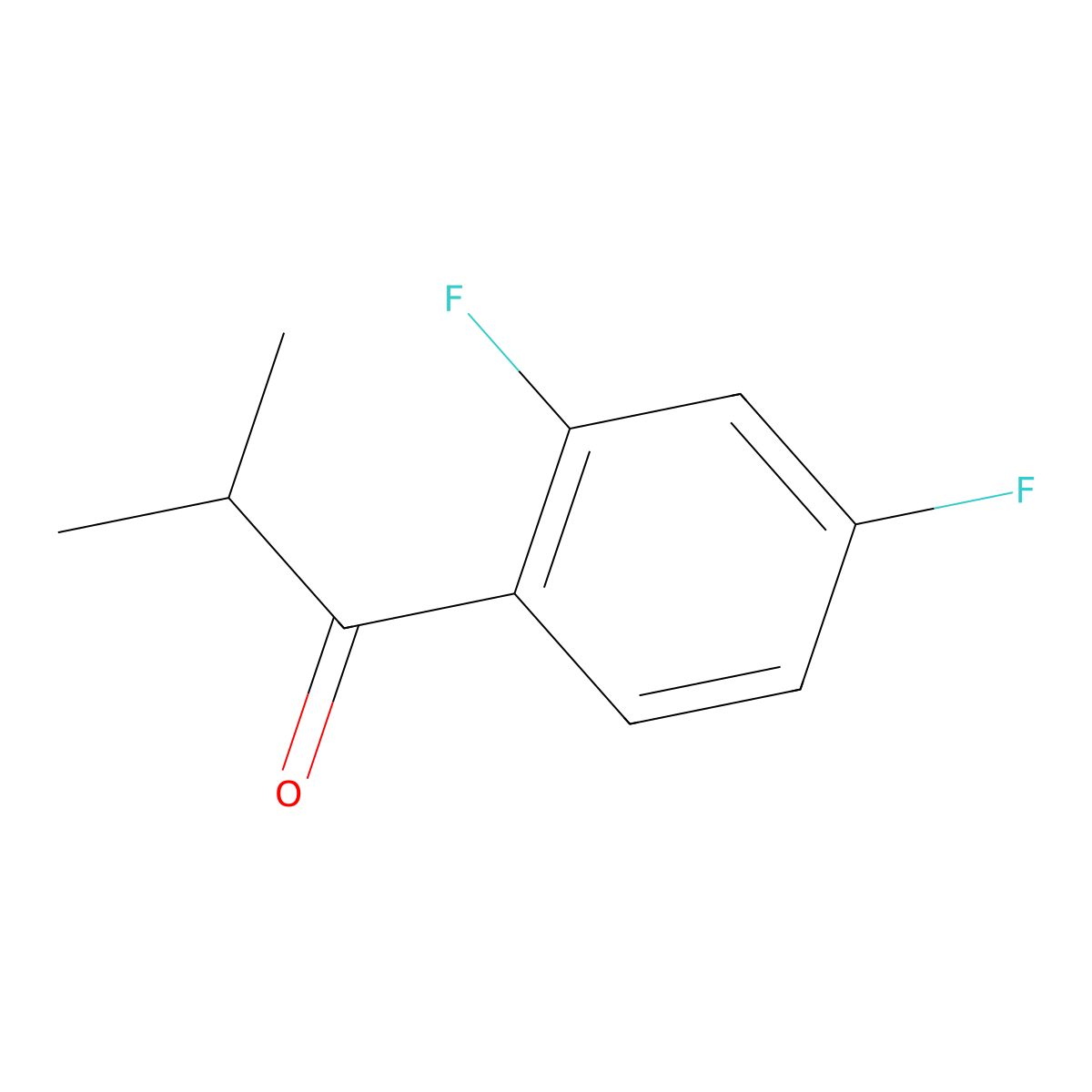 1-(2.4-Difluorophenyl)-2-methylpropan-1-one molecular structure, CAS 151856-34-7