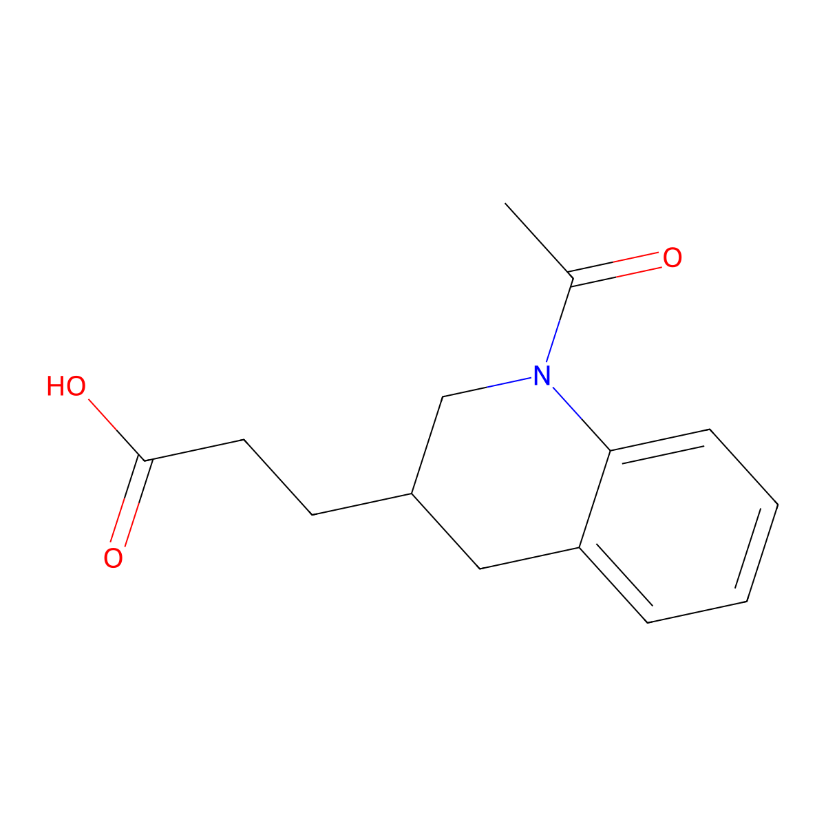 3-(1-Acetyl-1,2,3,4-tetrahydroquinolin-3-yl)propanoic acid molecular structure, CAS 1518565-50-8