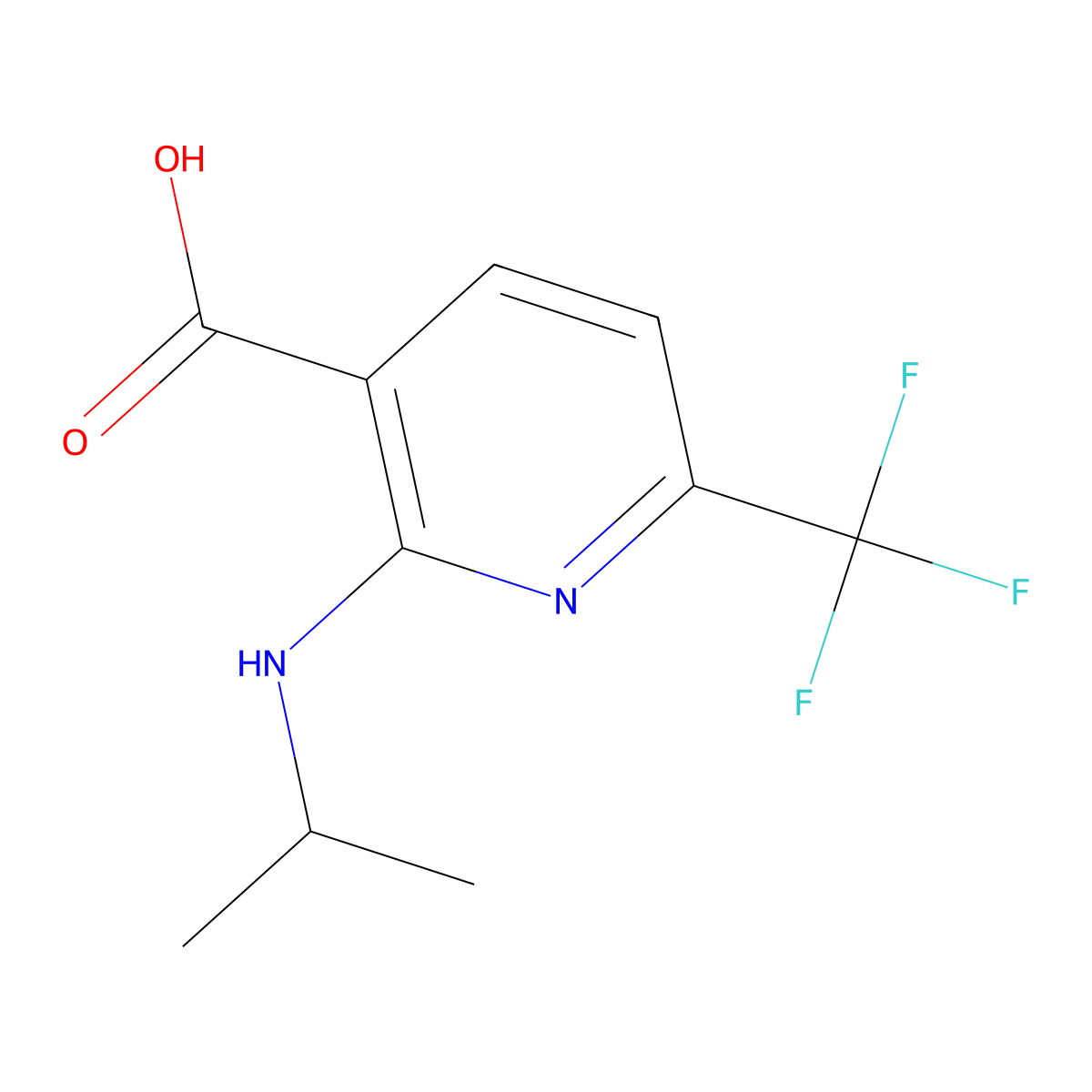 2-(Isopropylamino)-6-(trifluoromethyl)nicotinic acid molecular structure, CAS 1518578-58-9