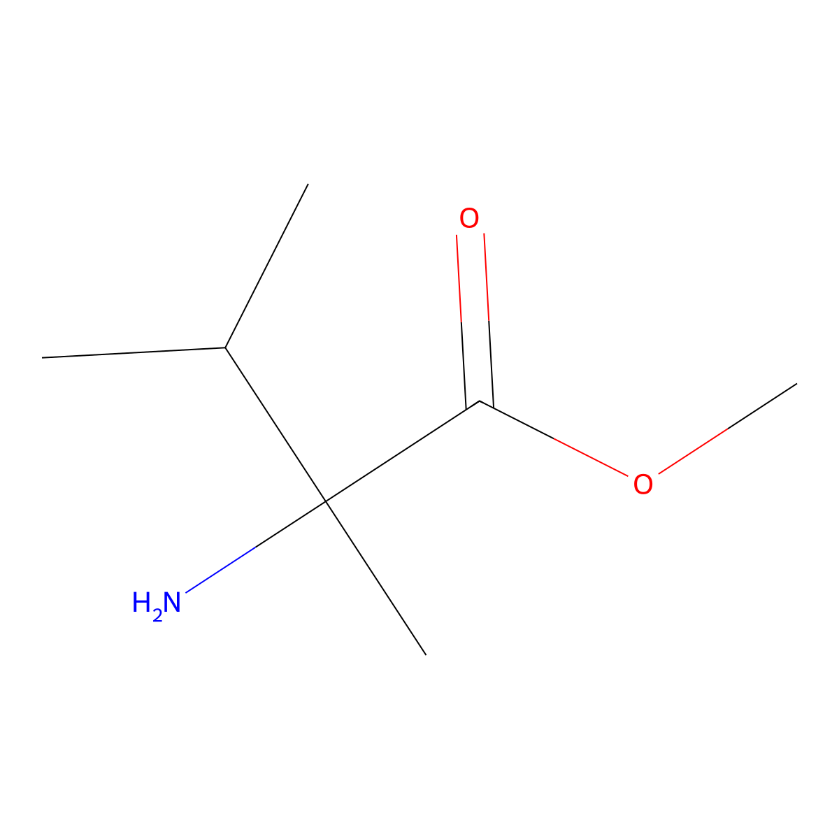 Methyl 2-amino-2,3-dimethylbutanoate molecular structure, CAS 151858-52-5