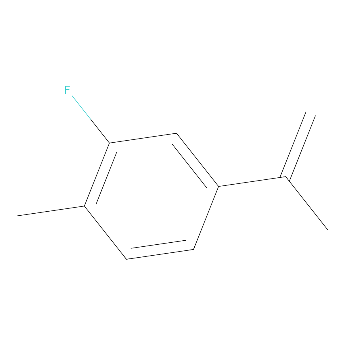 2-Fluoro-1-methyl-4-(prop-1-EN-2-YL)benzene molecular structure, CAS 1518581-29-7