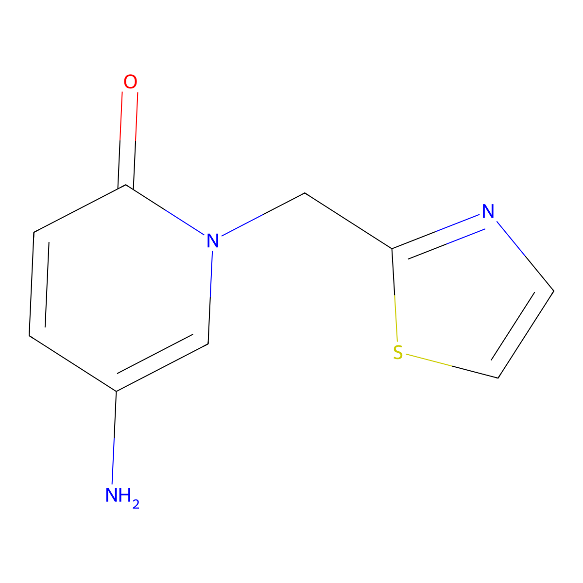 5-Amino-1-[(1,3-thiazol-2-yl)methyl]-1,2-dihydropyridin-2-one molecular structure, CAS 1518586-46-3