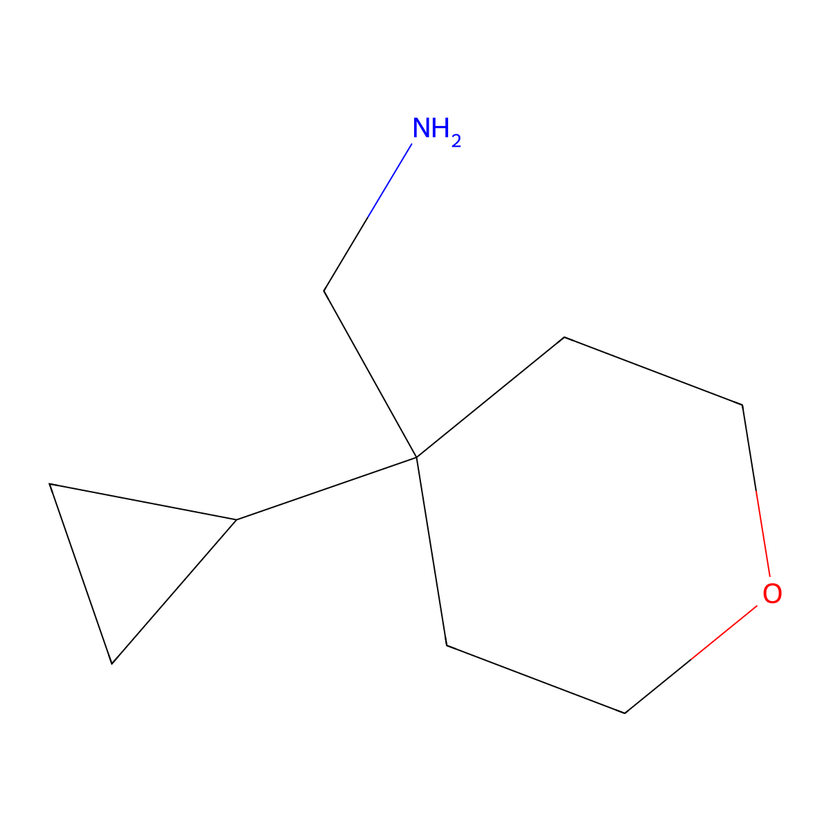 1-(4-Cyclopropyloxan-4-yl)methanamine molecular structure, CAS 1518594-76-7
