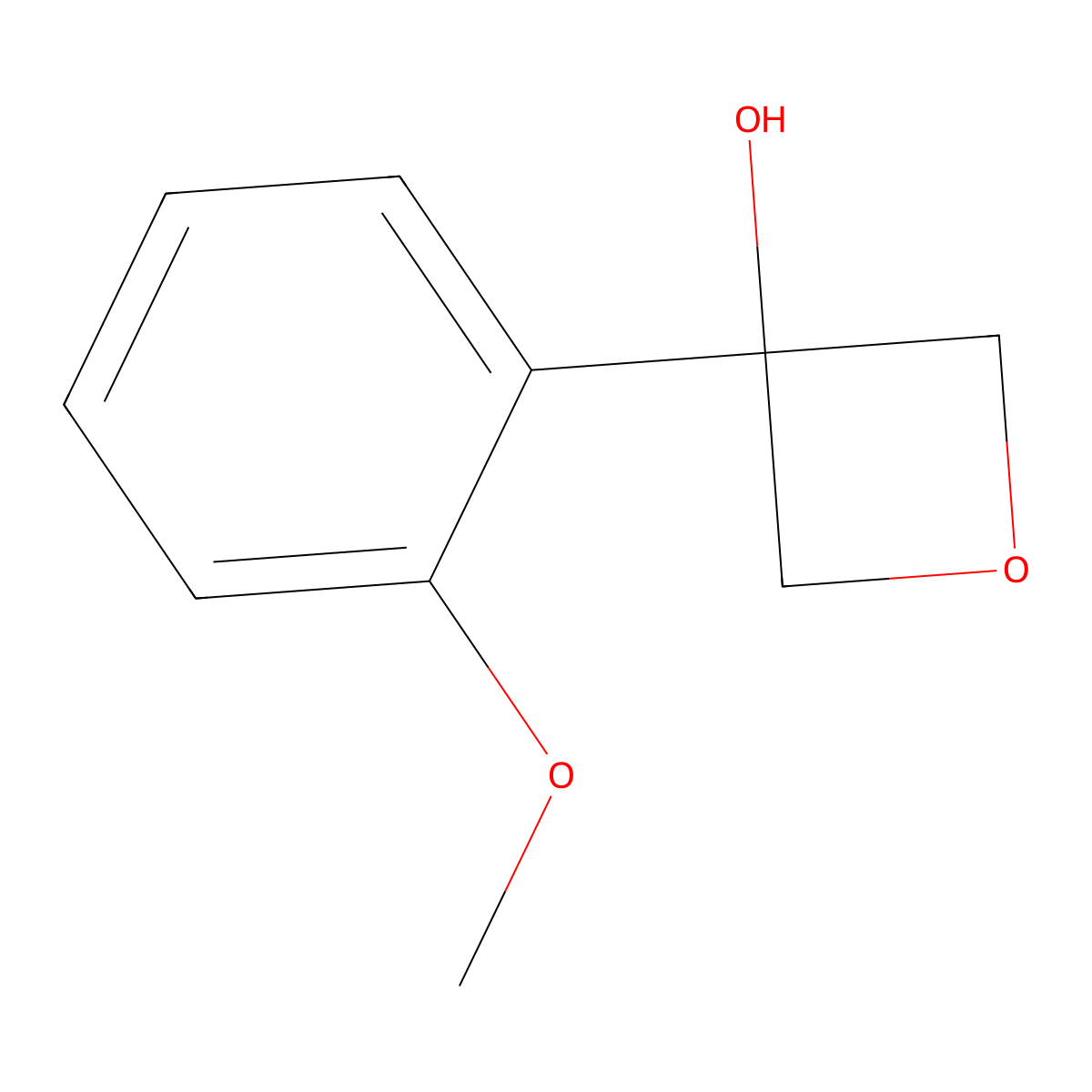 3-(2-Methoxyphenyl)-3-oxetanol molecular structure, CAS 1518618-98-8