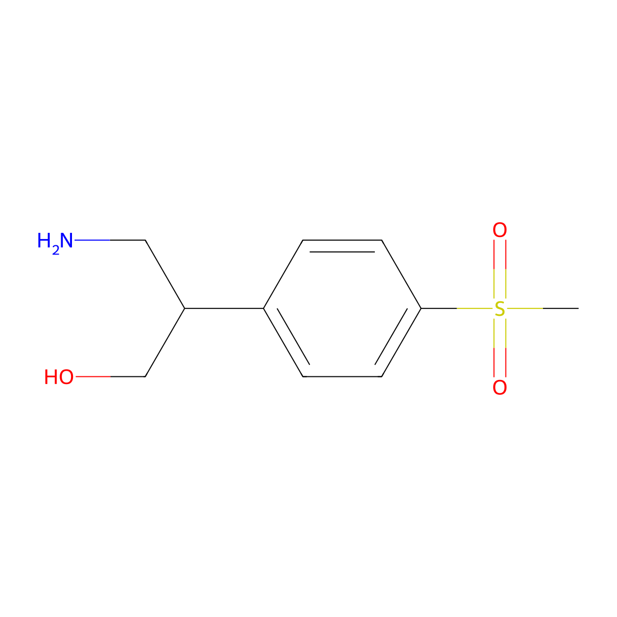 3-Amino-2-(4-(methylsulfonyl)phenyl)propan-1-ol molecular structure, CAS 1518622-28-0
