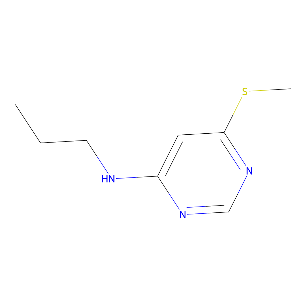 6-(methylsulfanyl)-N-propylpyrimidin-4-amine molecular structure, CAS 1518623-94-3