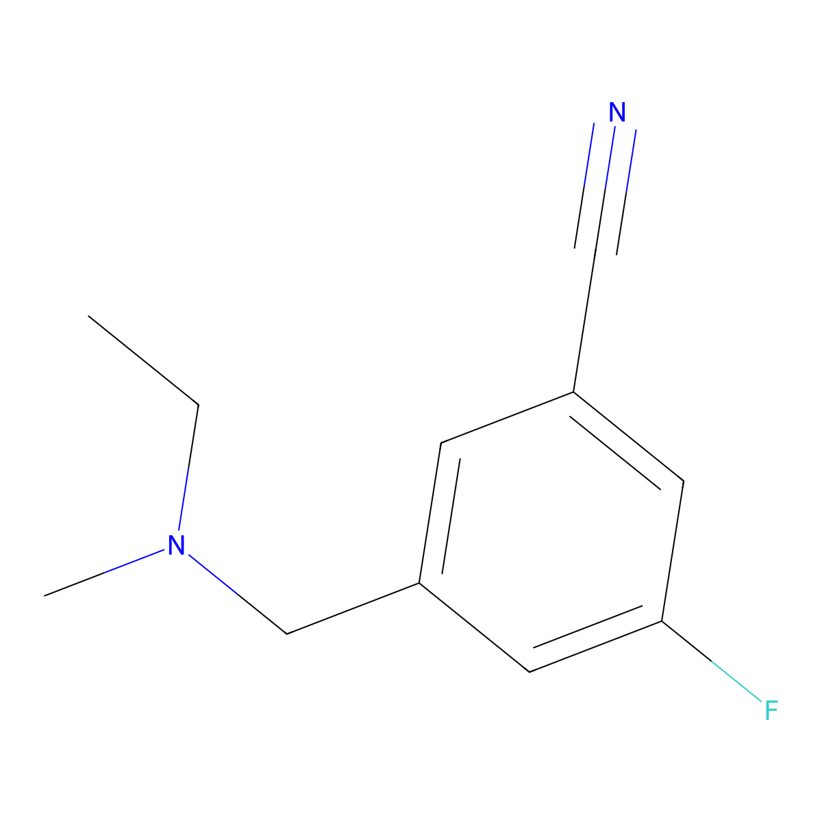 3-{[Ethyl(methyl)amino]methyl}-5-fluorobenzonitrile molecular structure, CAS 1518628-08-4