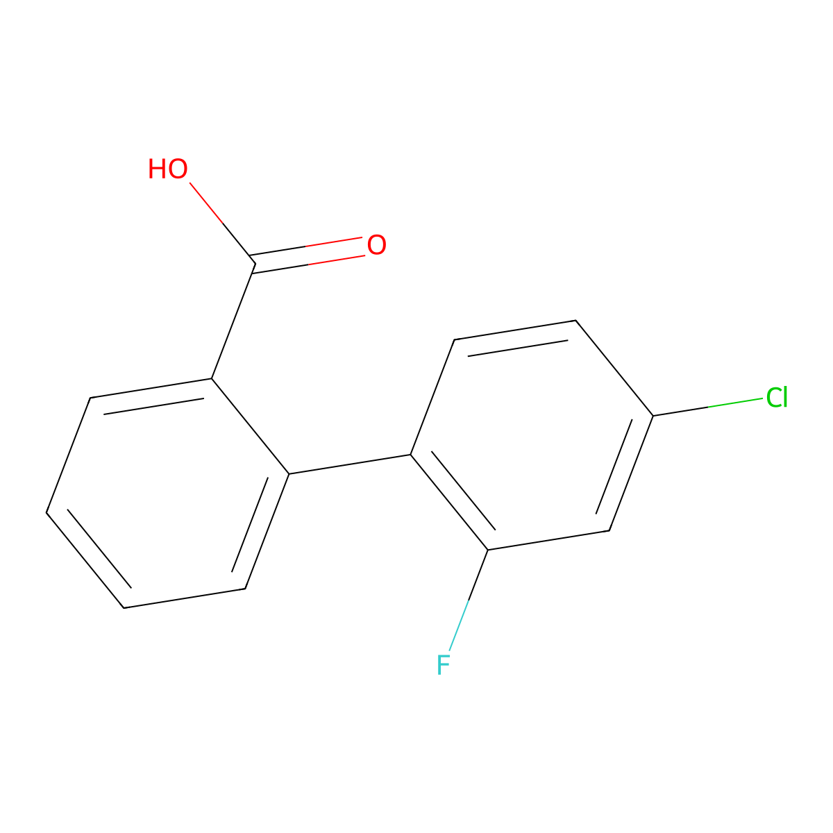 2-(4-Chloro-2-fluorophenyl)benzoic acid molecular structure, CAS 1518644-27-3