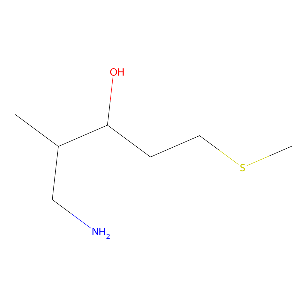 1-Amino-2-methyl-5-(methylsulfanyl)pentan-3-OL molecular structure, CAS 1518651-75-6